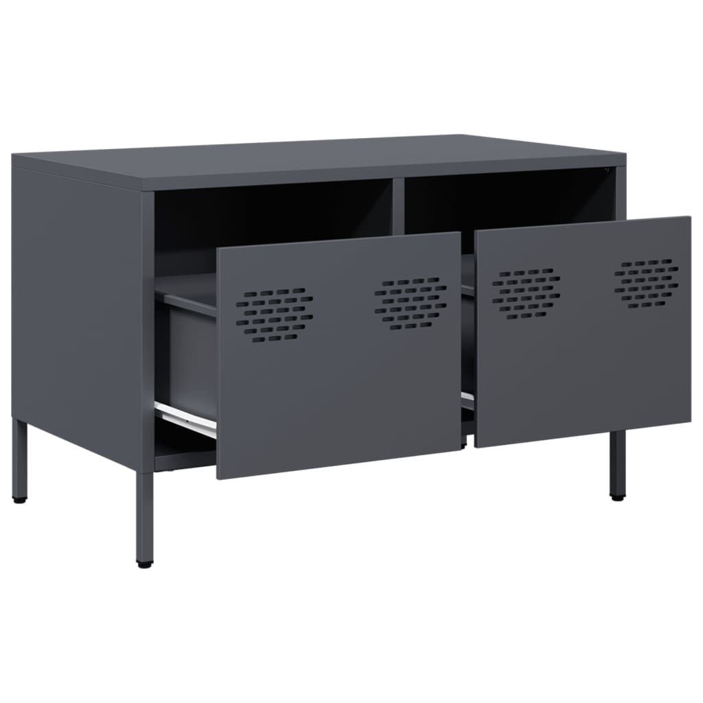 Antracitszürke hidegen hengerelt acél TV-szekrény 68x39x43,5 cm 5