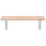 Acél és tömör tölgyfa falra szerelhető mosdópolc 4