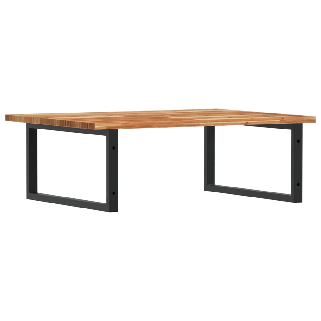 Acél és tömör akácfa falra szerelhető mosdópolc 6