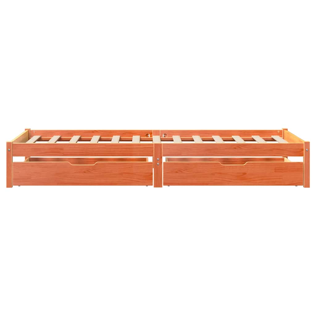 Viaszbarna tömör fenyőfa ágy matrac nélkül 100 x 200 cm 5