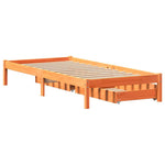 Viaszbarna tömör fenyőfa ágy matrac nélkül 100 x 200 cm 6