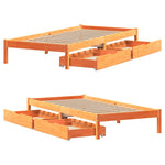 Viaszbarna tömör fenyőfa ágy matrac nélkül 100 x 200 cm 9