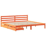 Viaszbarna tömör fenyőfa ágy matrac nélkül 200 x 200 cm 3