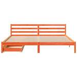 Viaszbarna tömör fenyőfa ágy matrac nélkül 200 x 200 cm 4