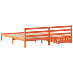 Viaszbarna tömör fenyőfa ágy matrac nélkül 200 x 200 cm 6