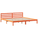 Viaszbarna tömör fenyőfa ágy matrac nélkül 200 x 200 cm 7