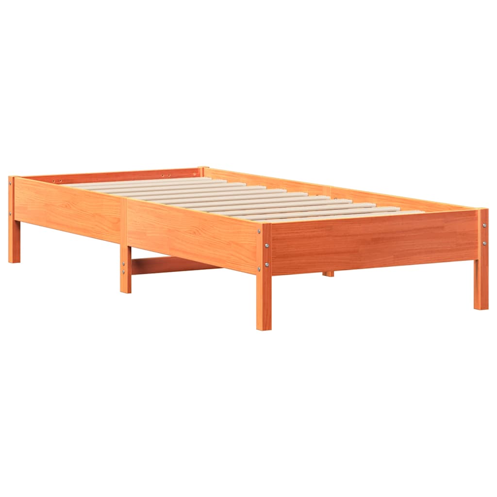 Viaszbarna tömör fenyőfa ágy matrac nélkül 90 x 200 cm 5