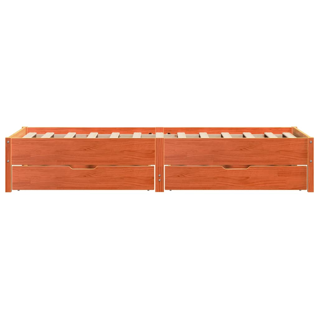 Viaszbarna tömör fenyőfa ágy matrac nélkül 90 x 200 cm 7
