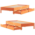 Viaszbarna tömör fenyőfa ágy matrac nélkül 90 x 200 cm 9