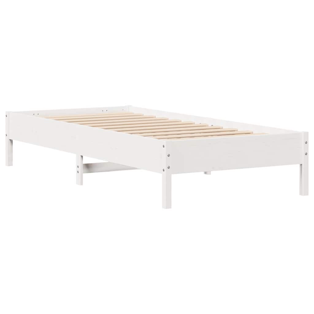 Fehér tömör fenyőfa ágy matrac nélkül 75 x 190 cm 5