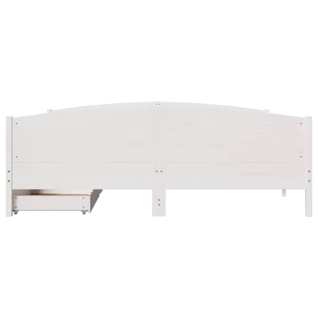 Fehér tömör fenyőfa ágy matrac nélkül 200 x 200 cm 4