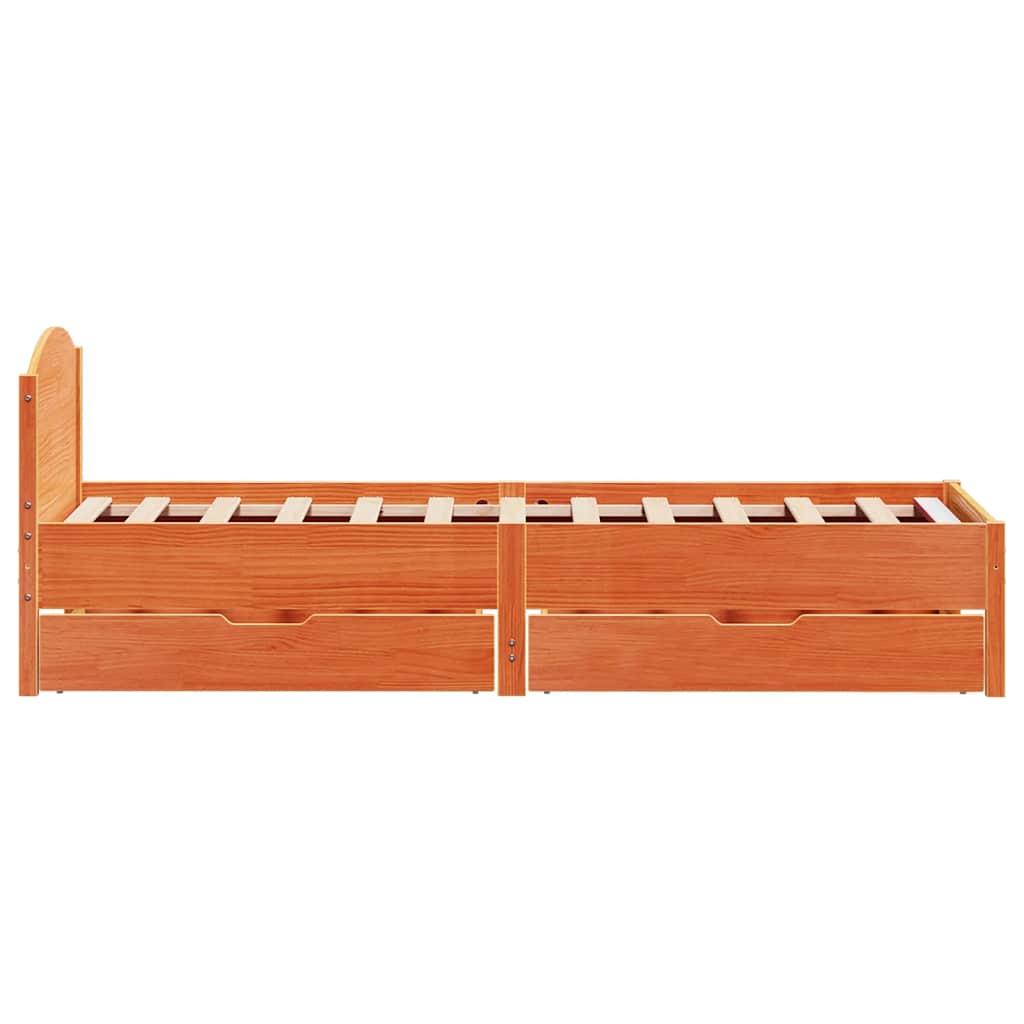 Viaszbarna tömör fenyőfa ágy matrac nélkül 100 x 200 cm 7