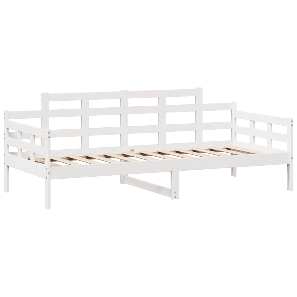 Fehér tömör fenyőfa kanapéágy fiókokkal 90 x 200 cm 7