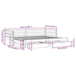 Fehér kihúzható heverő fiókokkal matrac nélkül 80 x 200 cm 12