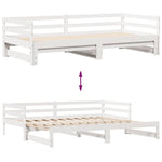 Fehér kihúzható heverő fiókokkal matrac nélkül 80 x 200 cm 5