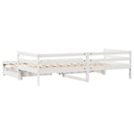 Fehér kihúzható heverő fiókokkal matrac nélkül 80 x 200 cm 8