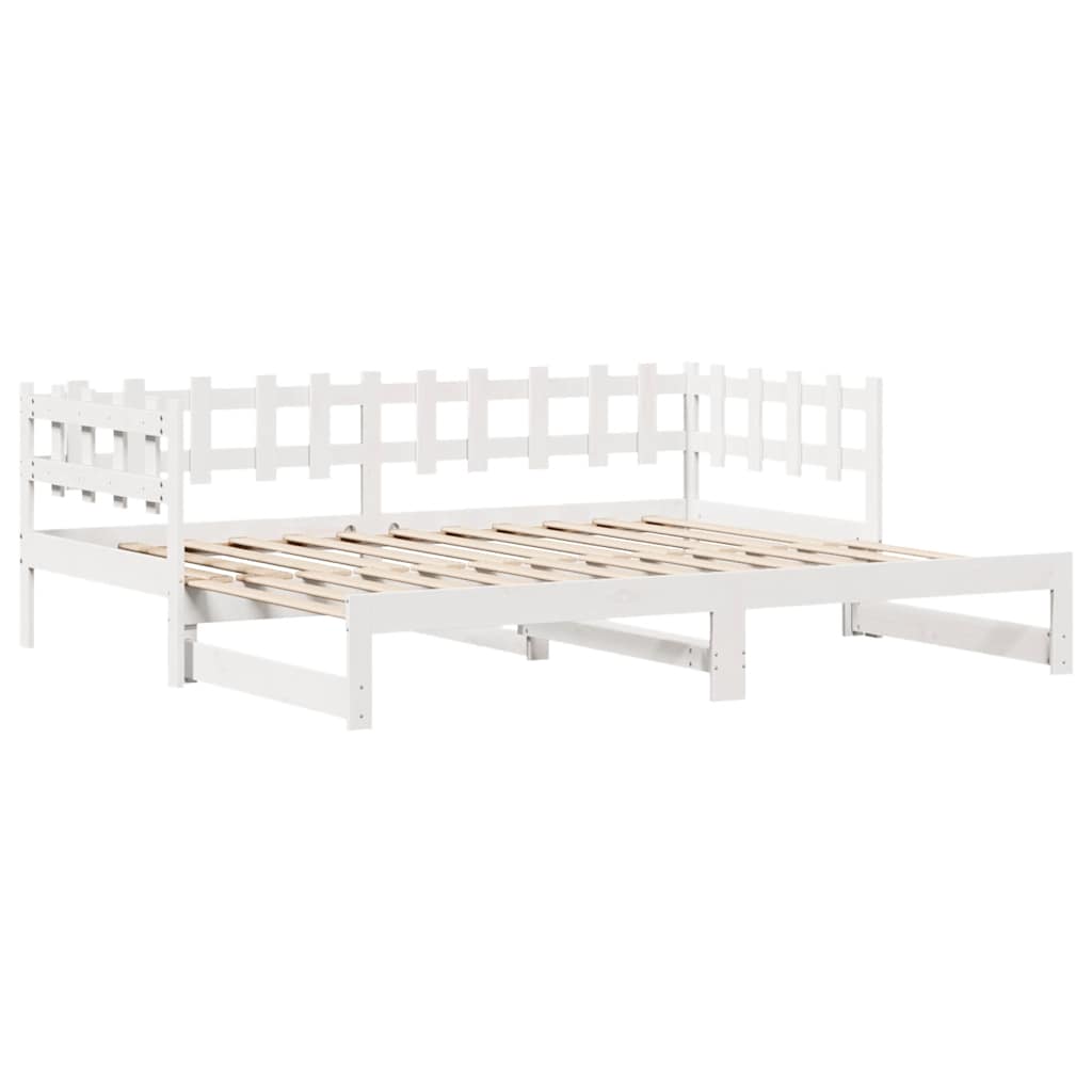 Fehér kihúzható heverő fiókokkal matrac nélkül 90 x 200 cm 5