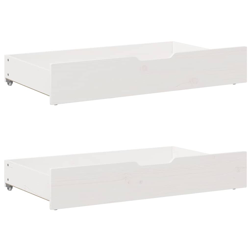 Fehér kihúzható heverő fiókokkal matrac nélkül 90 x 200 cm 10