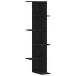 Fekete szerelt fa fali sarokpolc 36,5 x 36,5 x 140 cm 2