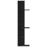 Fekete szerelt fa fali sarokpolc 36,5 x 36,5 x 140 cm 5