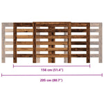 Antik fa színű szerelt fa radiátorburkolat 205 x 21, 5x 83,5 cm 11