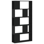 5 szintes fekete szerelt fa könyvespolc 80,5 x 23,5 x 162,5 cm 2