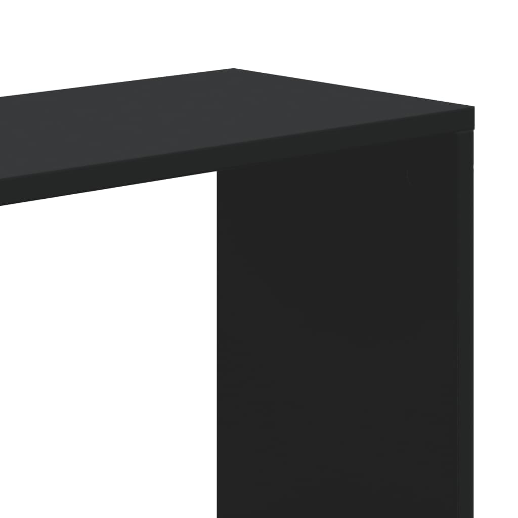 5 szintes fekete szerelt fa könyvespolc 80,5 x 23,5 x 162,5 cm 7