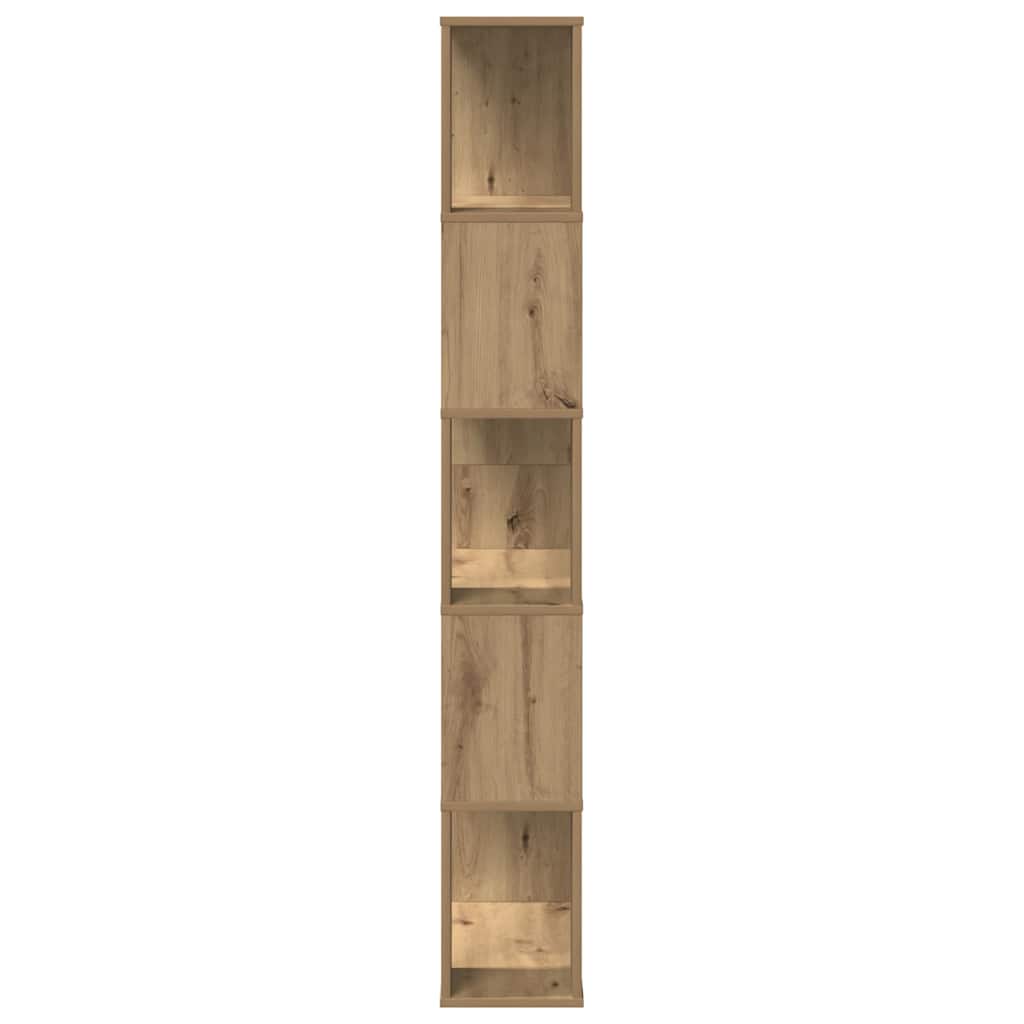 5 szintes kézműves tölgy fa könyvespolc 80,5 x 23,5 x 162,5 cm 4