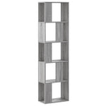 5 szintes szürke sonoma szerelt fa könyvespolc 45x23,5x162,5 cm 2