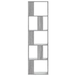 5 szintes szürke sonoma szerelt fa könyvespolc 45x23,5x162,5 cm 3