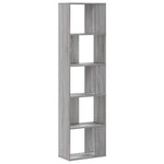 5 szintes szürke sonoma szerelt fa könyvespolc 45x23,5x162,5 cm 4