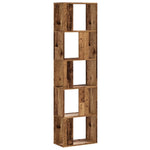 5 szintes antik fa színű fa könyvespolc 45 x 23,5 x 162,5 cm 2