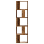 5 szintes antik fa színű fa könyvespolc 45 x 23,5 x 162,5 cm 3