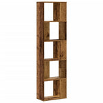5 szintes antik fa színű fa könyvespolc 45 x 23,5 x 162,5 cm 5