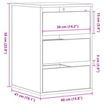 Fehér szerelt fa fiókos sarokszekrény 40 x 41 x 58 cm 10