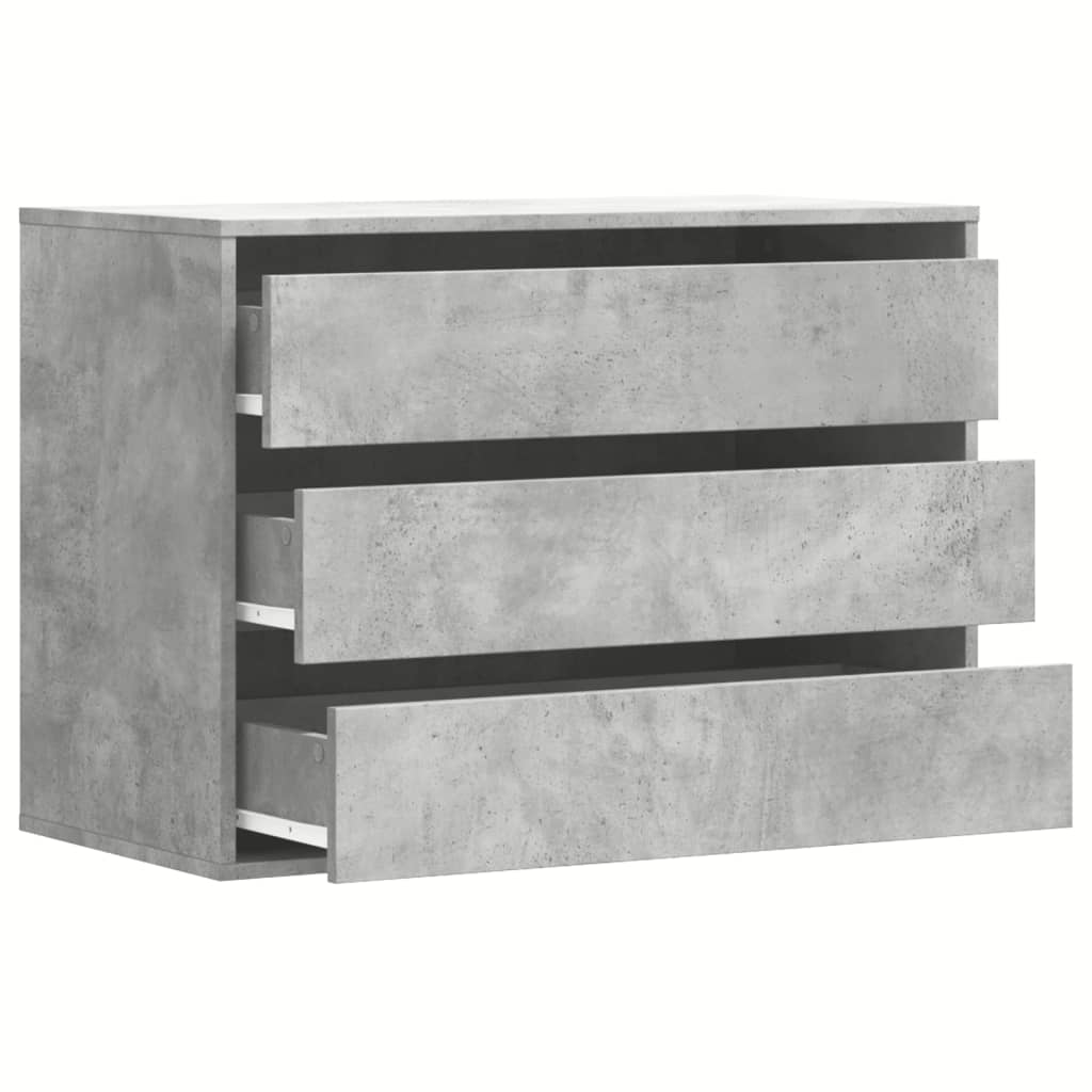 Betonszürke szerelt fa fiókos sarokszekrény 80 x 41 x 58 cm 5