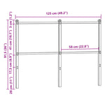 Füstös tölgy színű szerelt fa és acél csere fejtámla 120 cm 7
