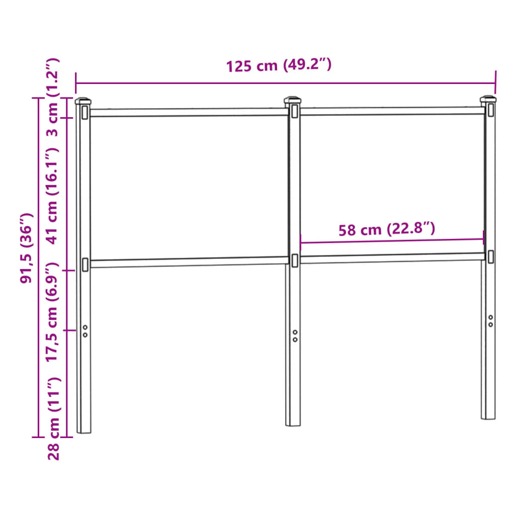 Füstös tölgy színű szerelt fa és acél csere fejtámla 120 cm 7