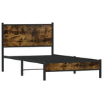 Füstös tölgy színű fém ágykeret matrac nélkül 107 x 203 cm 3