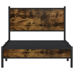 Füstös tölgy színű fém ágykeret matrac nélkül 107 x 203 cm 5