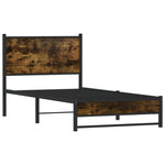 Füstös tölgy színű fém ágykeret matrac nélkül 100 x 200 cm 3