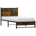 Füstös tölgy színű fém ágykeret matrac nélkül 100 x 200 cm 4