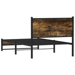 Füstös tölgy színű fém ágykeret matrac nélkül 100 x 200 cm 7