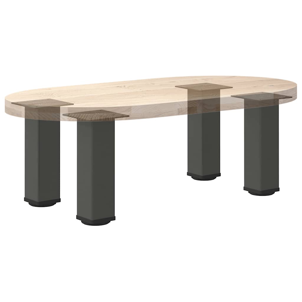 4 db antracitszürke acél dohányzóasztal láb 42-44 cm 8