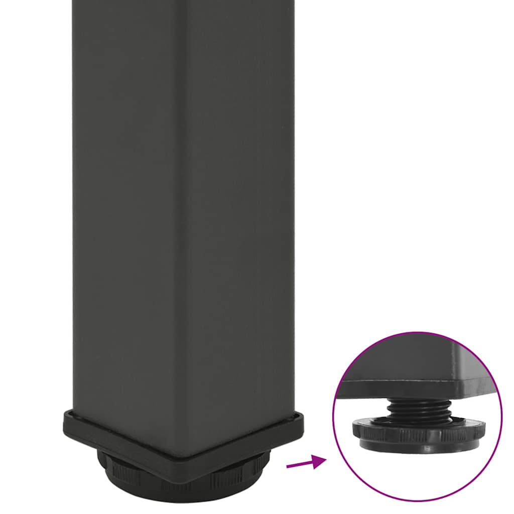 4 db antracitszürke acél dohányzóasztal láb 42-44 cm 9