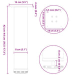 4 db antracitszürke acél dohányzóasztal láb 42-44 cm 10
