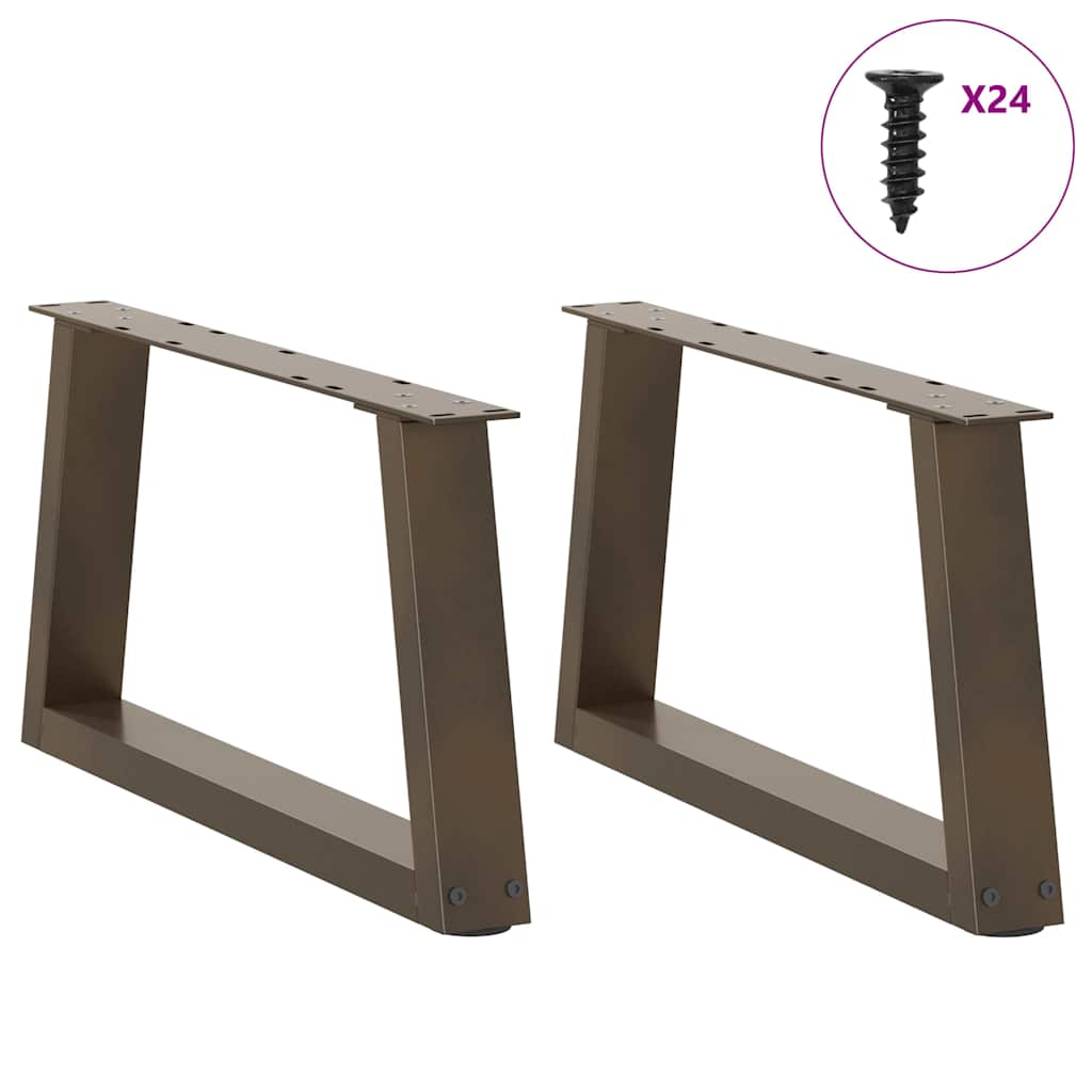 2 db V-alakú natúr acél dohányzóasztal láb 60x(30-31,3) cm 3