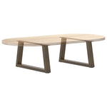2 db V-alakú natúr acél dohányzóasztal láb 60x(30-31,3) cm 8