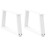 2 db fehér, V-alakú acél dohányzóasztal láb 70 x (30-31,3) cm