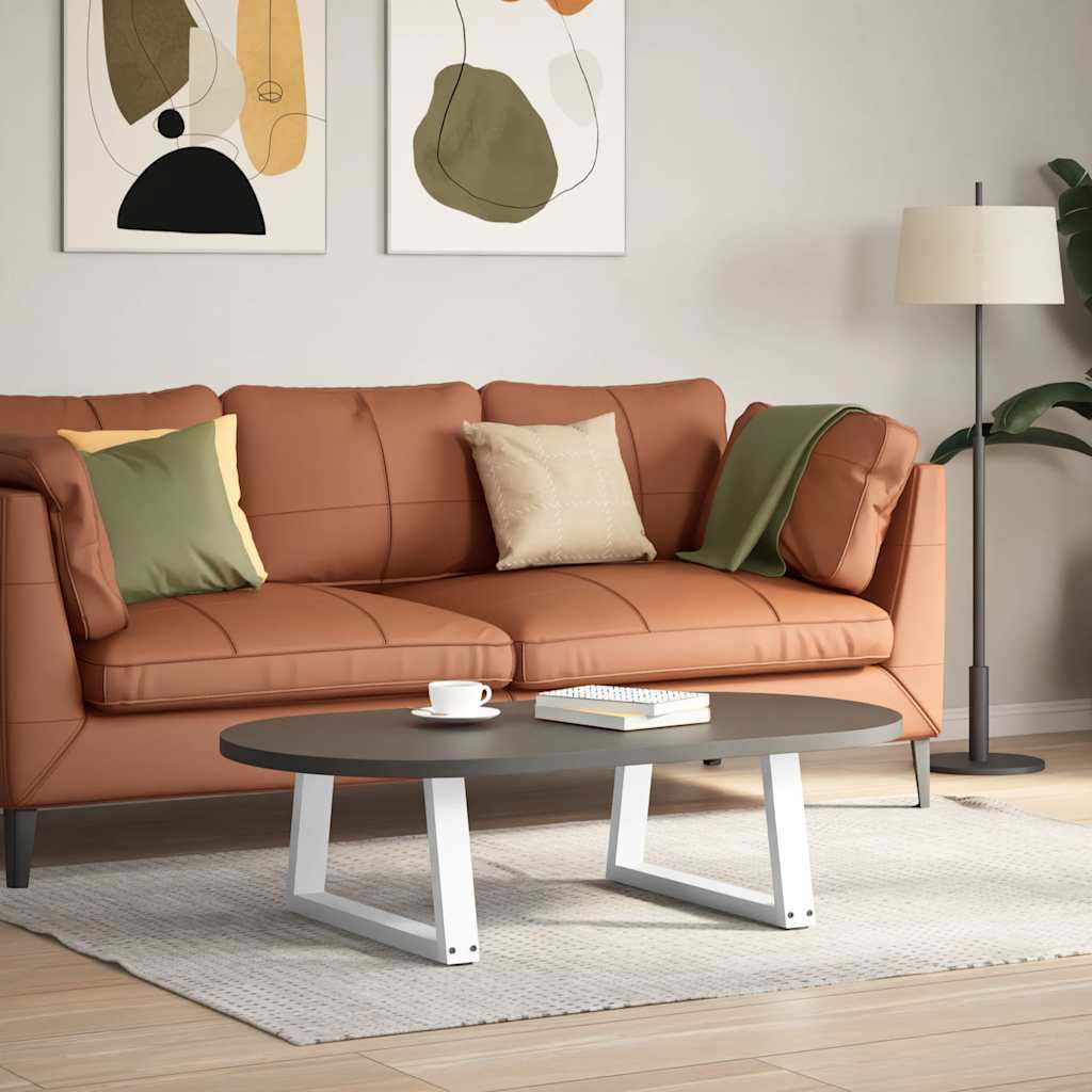 2 db fehér, V-alakú acél dohányzóasztal láb 70 x (30-31,3) cm 2